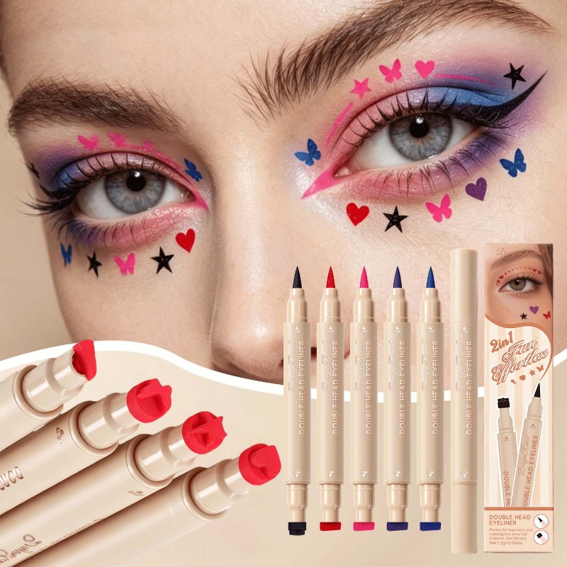 Waterproof Liquid Eyeliner Pen - Eyeliner a Doppia Punta Colorato a