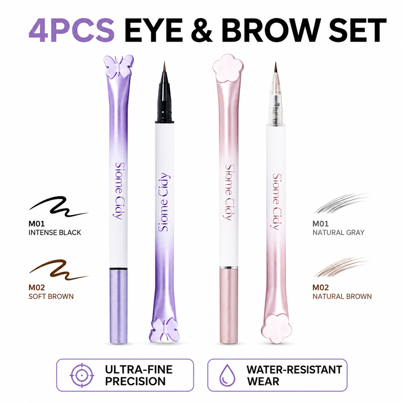 Waterproof Liquid Eyeliner Pen - Siome Cidy Set 4 Pezzi Eyeliner