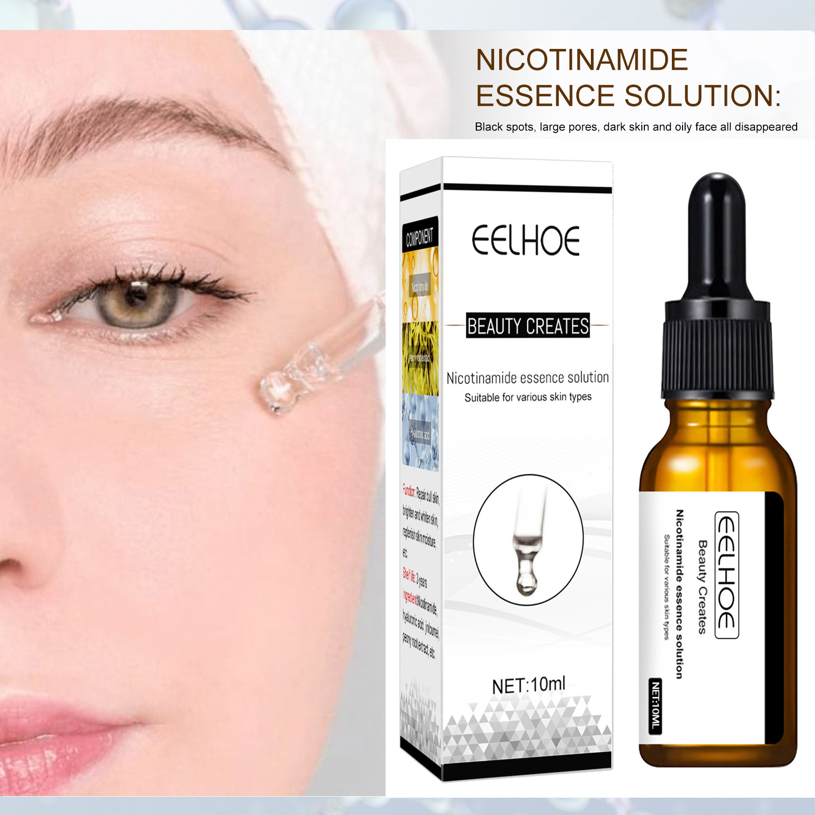 Niacinamide Pore Shrinking Essence - Siero viso sbiancante Ridurre i pori