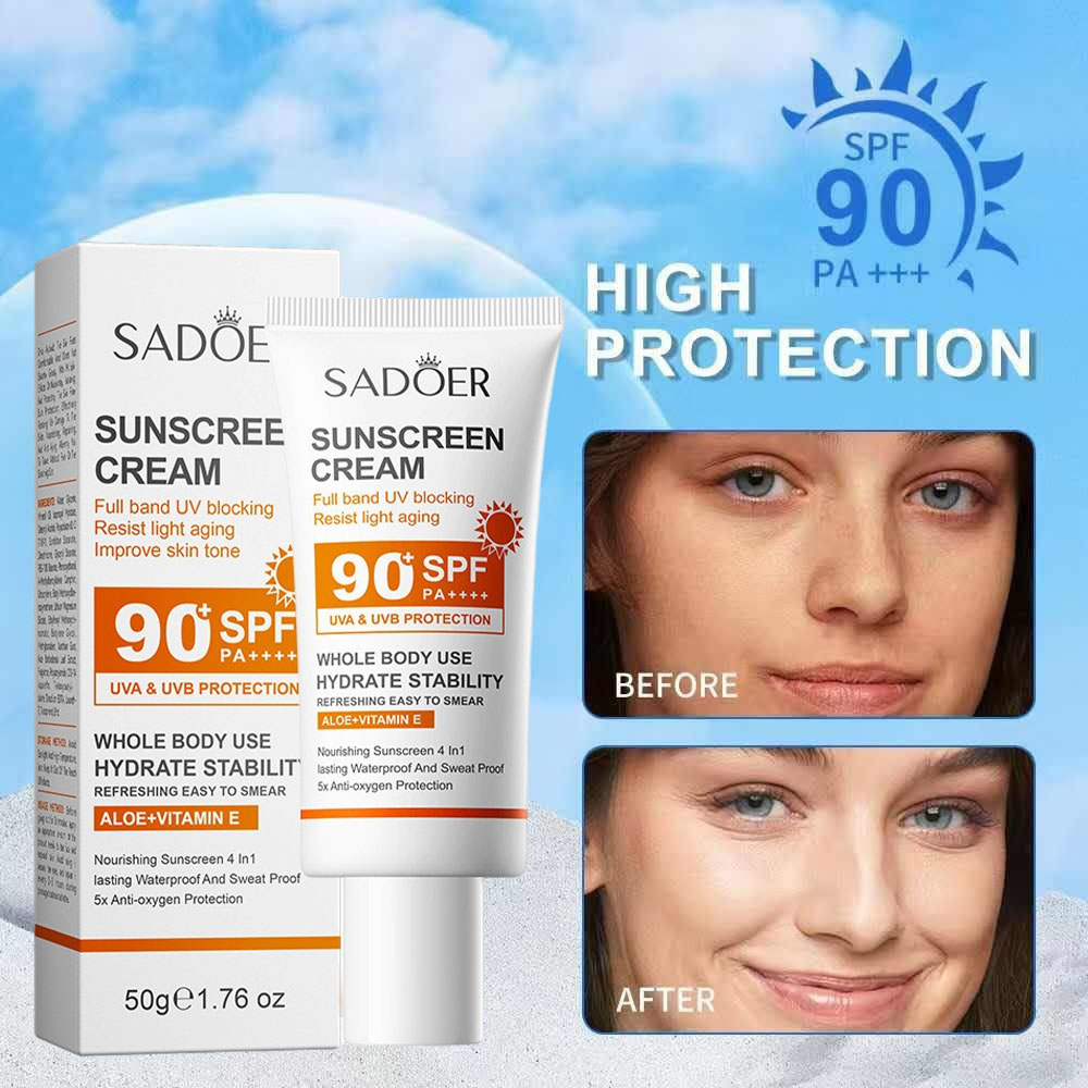 Spf 50 Waterproof Sunscreen - Sadoer Crema solare ad alta protezione